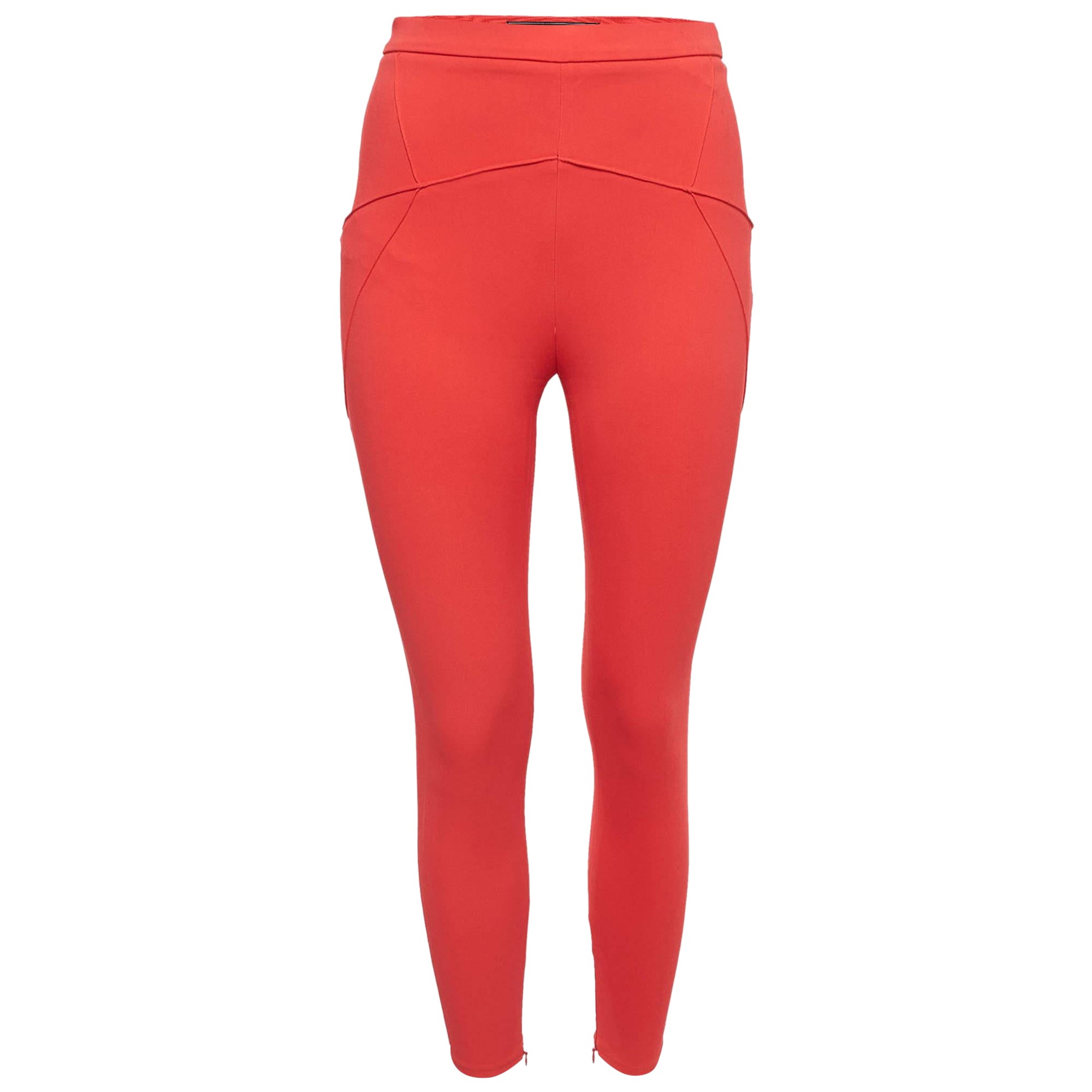 Elisabetta Franchi Pantaloni slim in crepe rosa corallo S