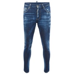 Dsqaured2 Dark Blue Distressed Denim Skinny Dan Jean S