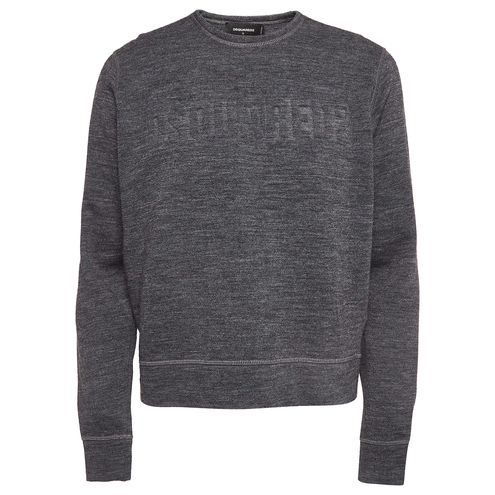 Dsquared2 Graues Sweatshirt aus Strick mit Puffdruck S im Angebot