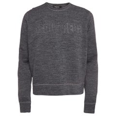 Dsquared2 Grey Puff Print Knit Sweatshirt S