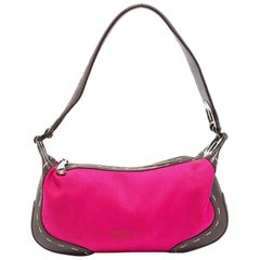 Escada Bolso pequeño Eluna de piel y lona magenta/marrón oscuro