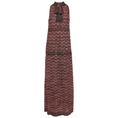 M Missoni Multicolor Patterned Lurex Knit Maxi Dress M