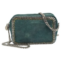 Stella McCartney Dark Green Faux Suede Falabella Camera Bag
