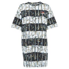 Kenzo Memento Collection 2 Multicolore Bamboo Print Cotton Mini T-Shirt Dress T S