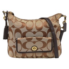Coach Beige/Brown Signature Canvas and Leather Courtenay Crossbody Bag