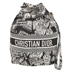 Dior Black/White Plan De Paris Nylon Diortravel Pouch