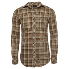 D&G Brad Multicolor Plaid Cotton Button Front Full Sleeve Shirt S