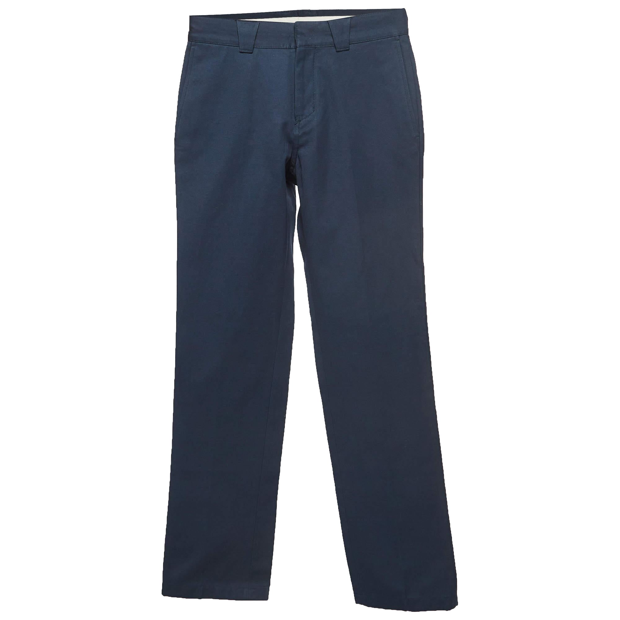 Pantalon formel Burberry bleu marine en coton S