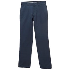 Pantaloni formali Burberry in cotone blu navy S