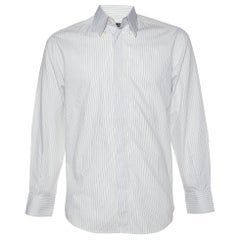 Dolce & Gabbana Light Blue Pinstripe Cotton Shirt M