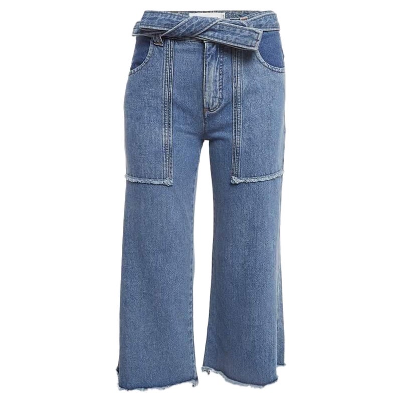 Victoria Victoria Beckham Jeans cropped in denim blu Vita 25" in vendita