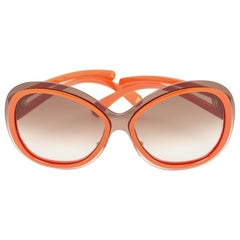 Louis Vuitton Occhiali da sole oversize con montatura arancione graduata Z0451U Flore Carrs