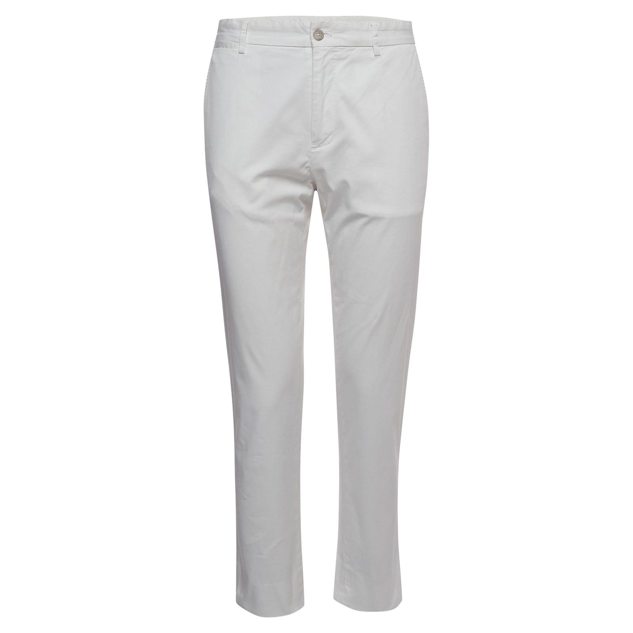 Dolce & Gabbana Pantaloni dritti in cotone bianco L.L.A.