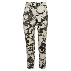 Moschino Pantaloni in crepe con stampa floreale in bianco e nero M. I.