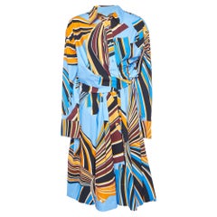 Robe chemise Emilio Pucci en coton imprimé multicolore avec boutons à l'avant, taille M