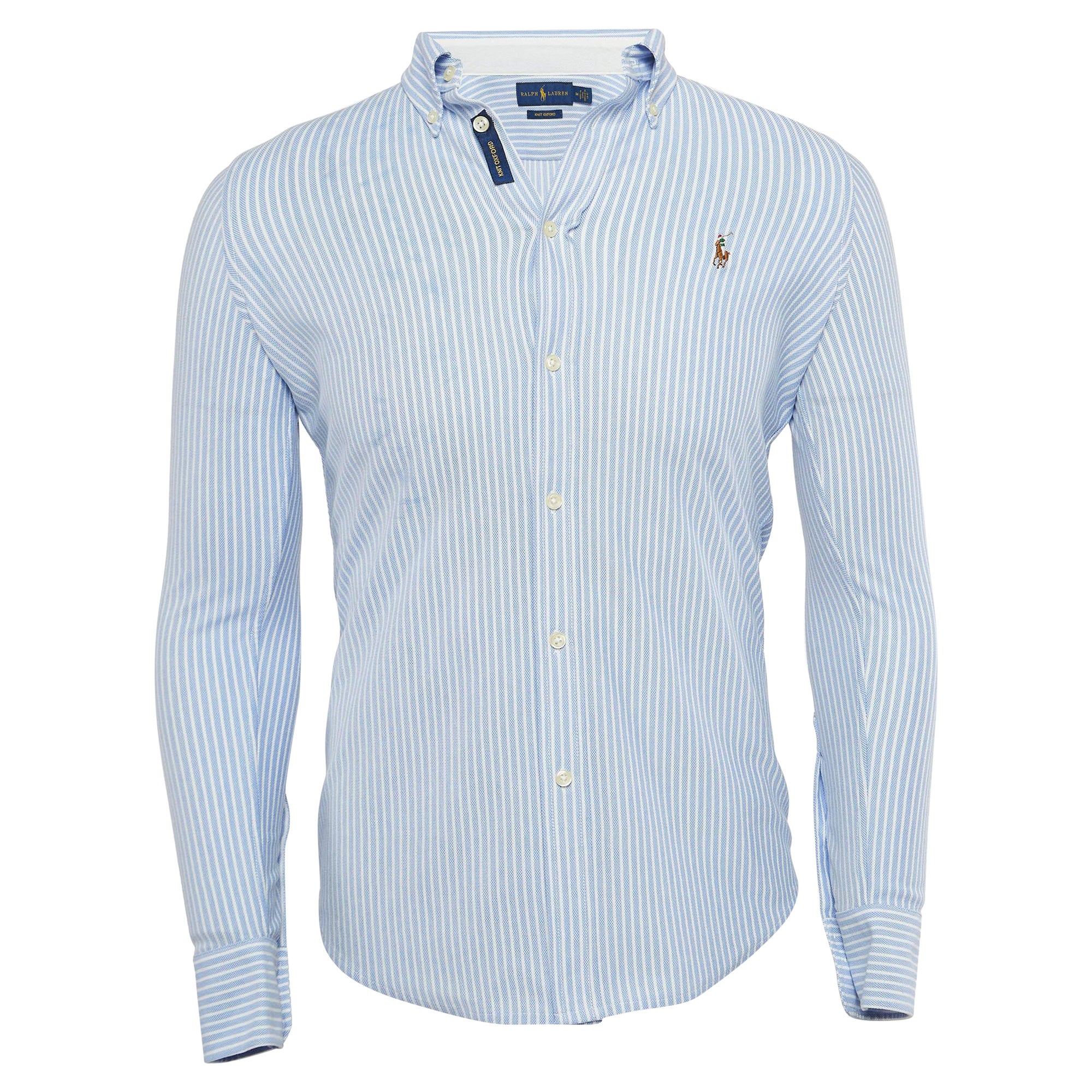 Ralph Lauren - Camicia Oxford Button Down in cotone a righe blu M.