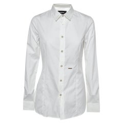 Dsquared2 White Cotton Buttoned Long Sleeve Shirt M