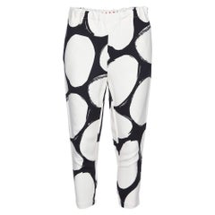 Marni Black/White Pebbles Print Crepe Cady Trousers S