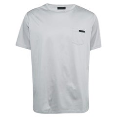 Prada Grey Cotton Chest Pocket Half Sleeve T-Shirt XXXL