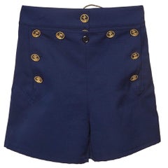 Pantalones cortos Louis Vuitton azul marino con detalle de botones S