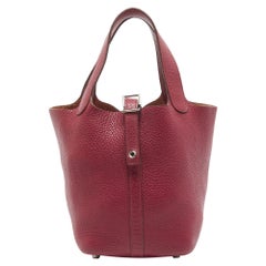Hermes Tosca Taurillon Clemence Leather Picotin Lock 18 Bag