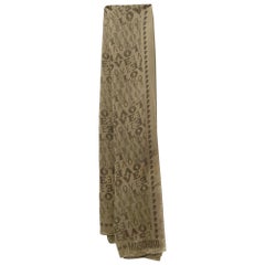 Moschino Dark Beige Love Jacquard Silk Scarf