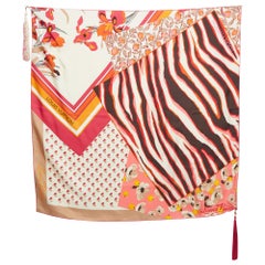 Louis Vuitton Limited Edition Pink Printed Tassel Silk Scarf