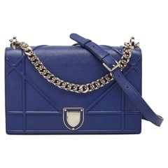 Bolso mediano Diorama de piel azul