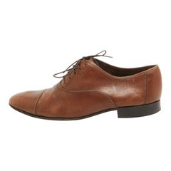 Salvatore Ferragamo Oxford Cap Toe en cuir Brown Lace Up & Up Taille 43