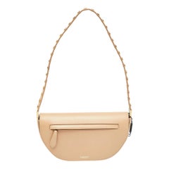 Burberry Beige Leather Small Studded Olympia Bag