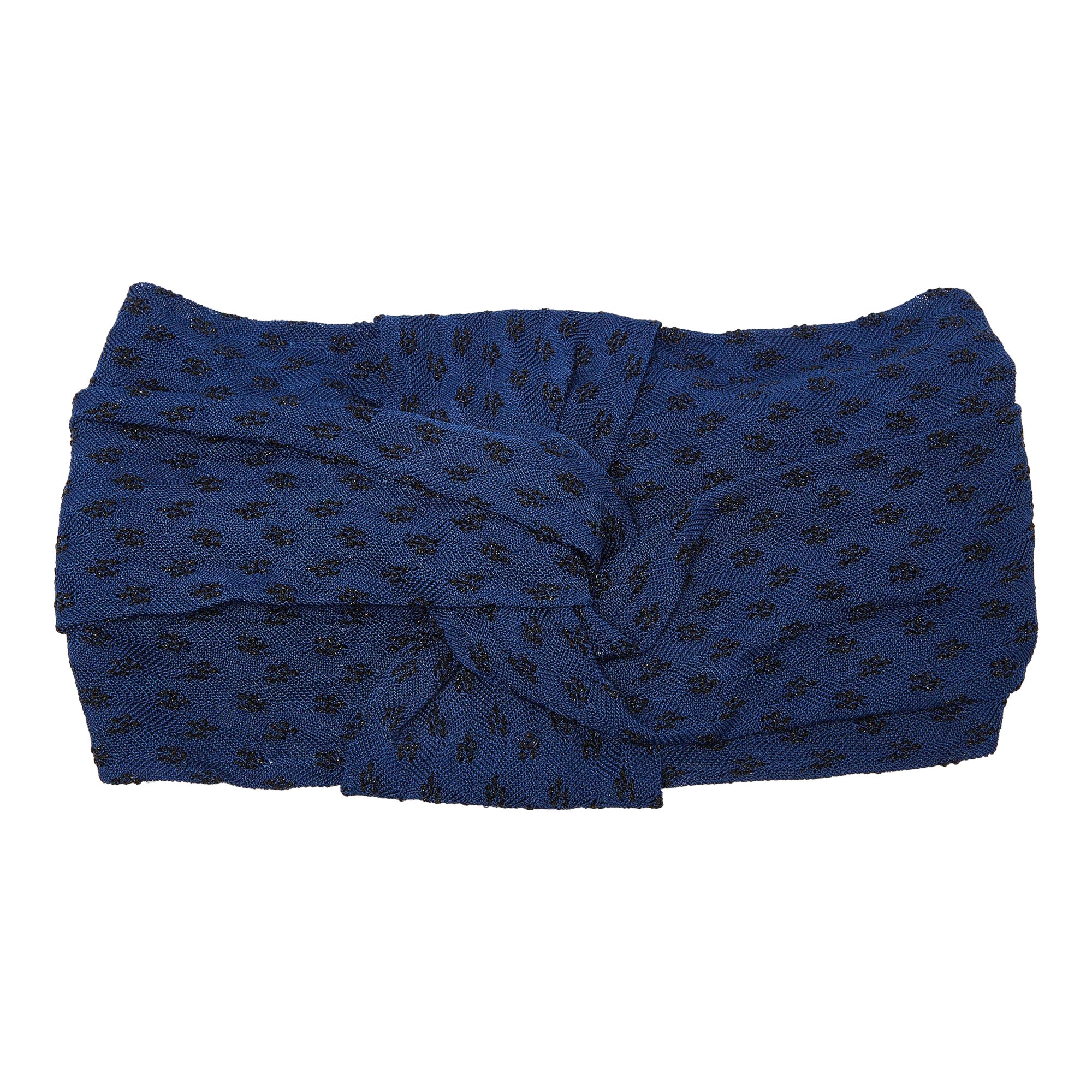 Missoni Navy Blue Knit Wide Headband