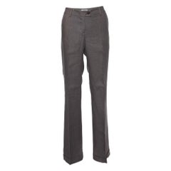 Moschino Cheap and Chic Pantaloni svasati in lino marrone M.