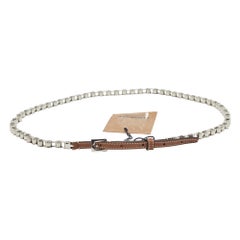 Burberry Brown Leather Bike Chain Belt L