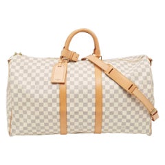 Louis Vuitton Damier Azur Canvas Keepall Bandouliere 55 Bag