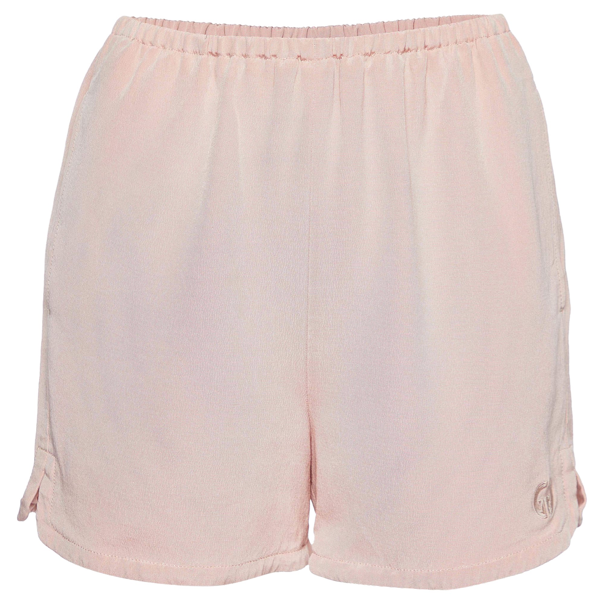 Gucci Pink Silk Blend GG Embroidered Shorts S