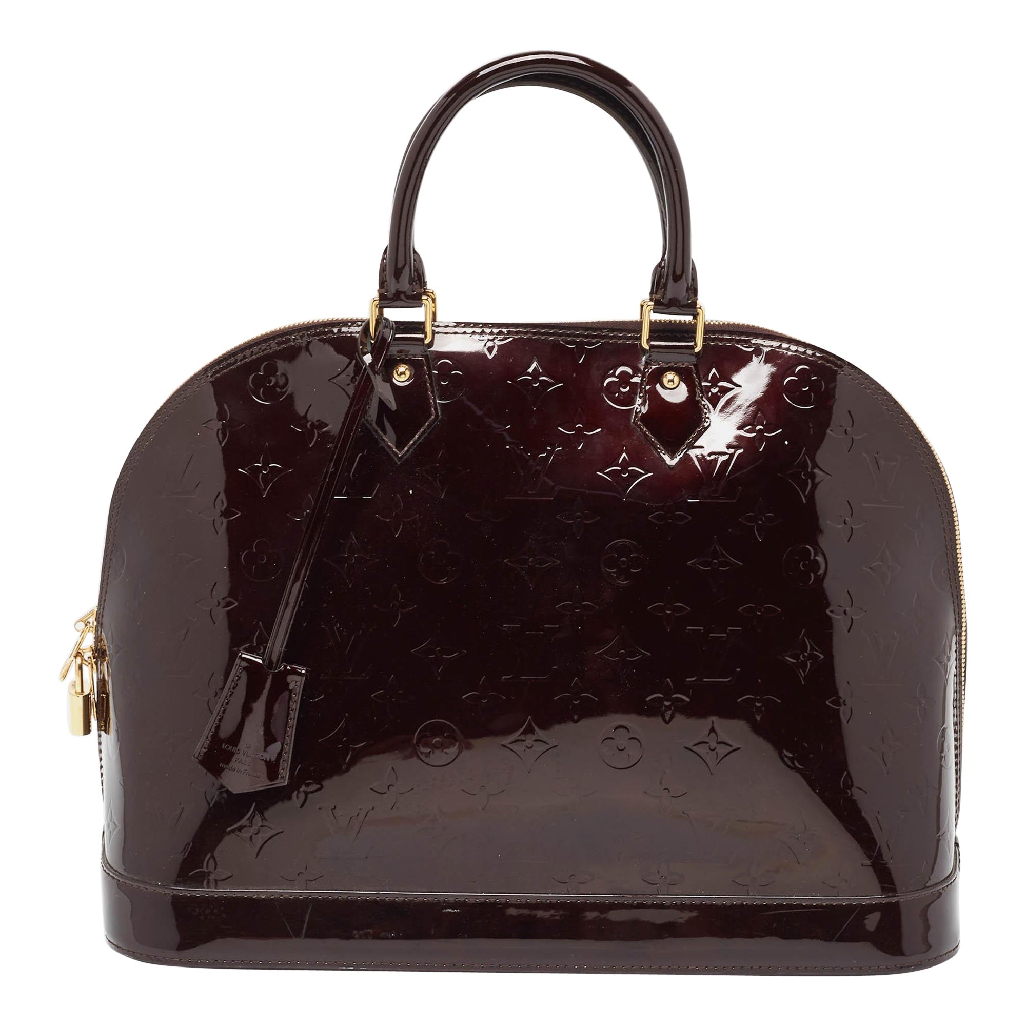 Louis Vuitton Amarante Monogram Vernis Alma GM Bag For Sale