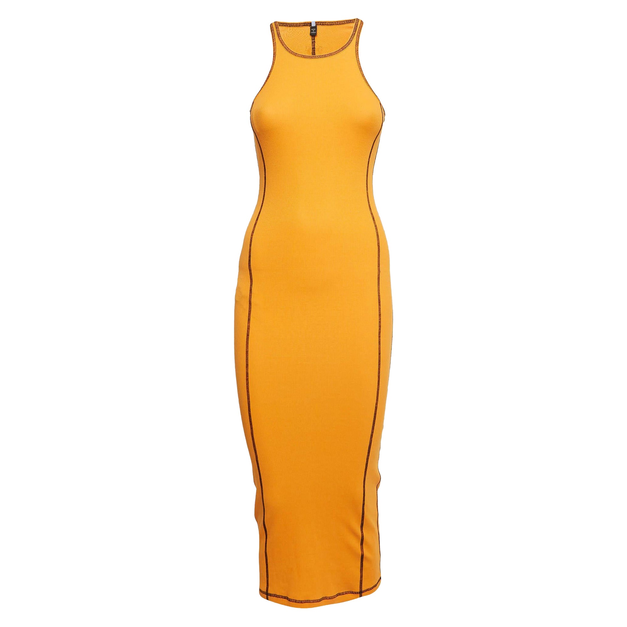 McQ by Alexander McQueen Vestido de tirantes de punto Rocket naranja XXS