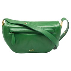 Burberry Green Leather Small Olympia Shoulder Bag