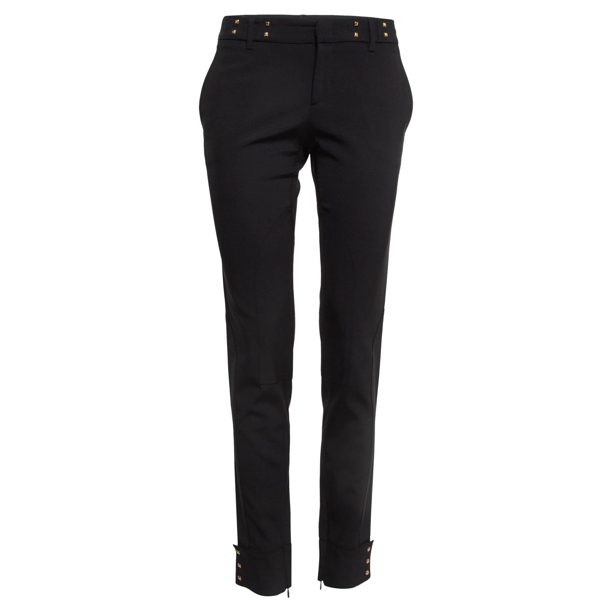 Gucci Black Studded Jersey Trousers M For Sale