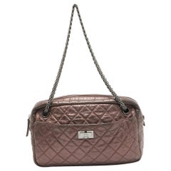 Chanel Metallic Pink Quilted Leather Reissue 2.55 Camera Bag