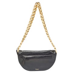 Burberry Black Soft Leather Small Olympia Chain Shoulder Bag