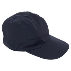 Hermes Navy Blue Printed Nylon Reversible Roger Cap M