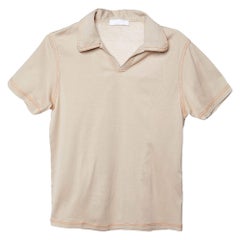 Prada Vintage Beige Cotton Polo T-Shirt M