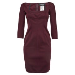 Dsquared2 - Mini robe en maille de coton bourgogne M
