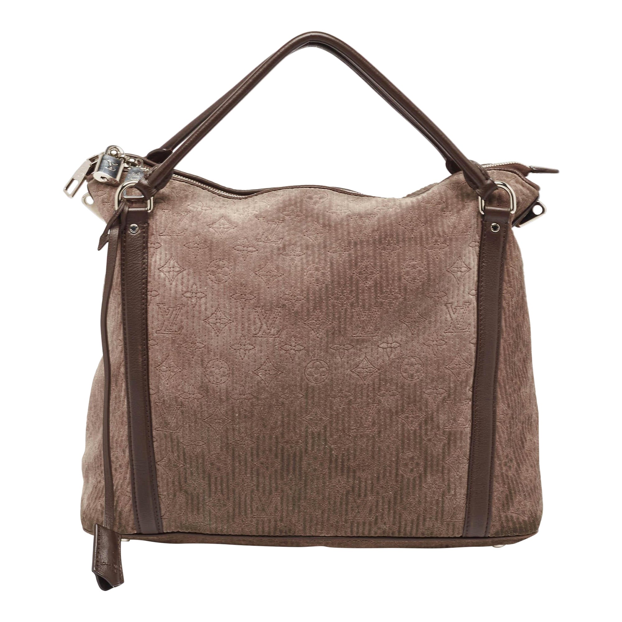 Louis Vuitton Brown Monogram Antheia Suede Ixia MM Bag For Sale