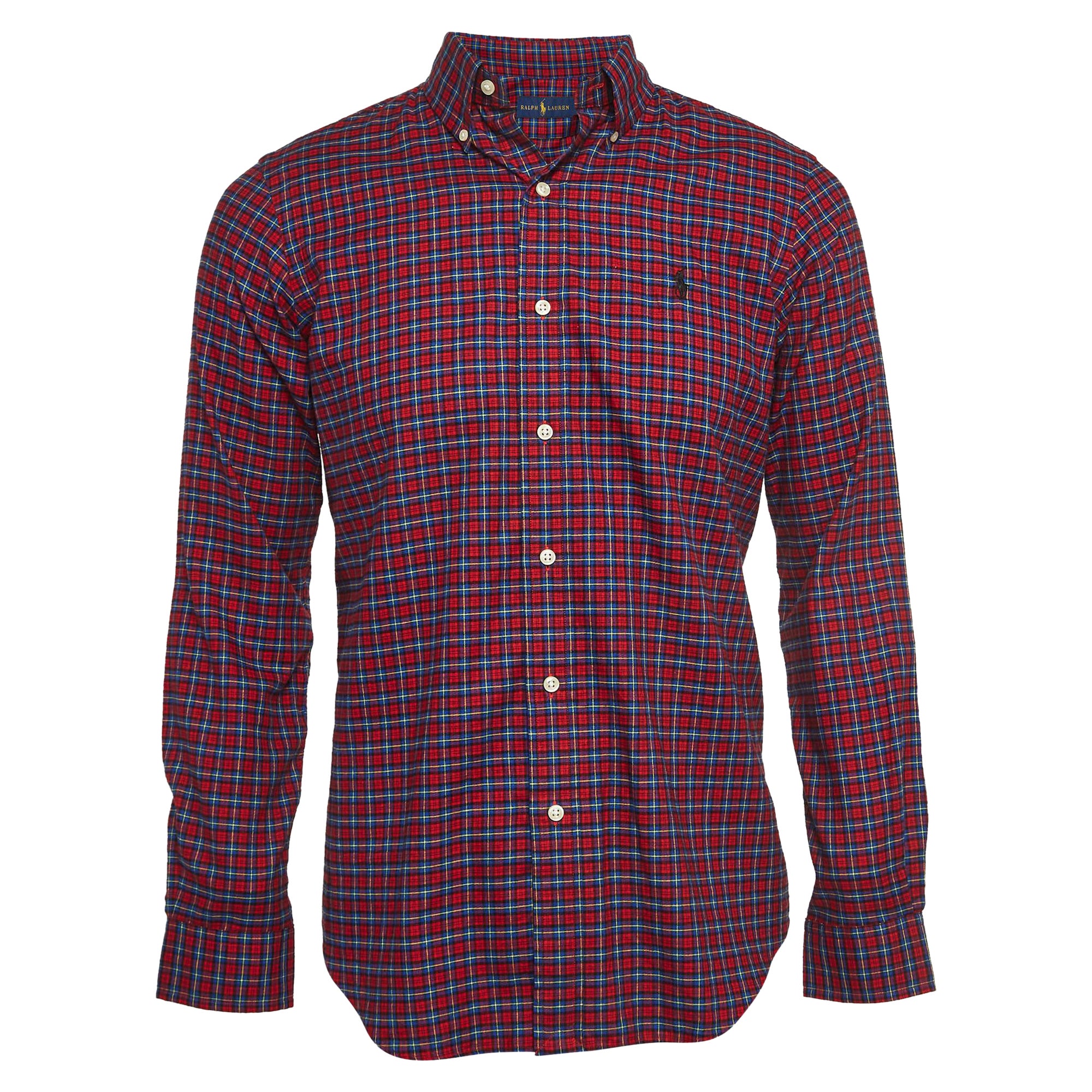Ralph Lauren - Camicia a quadri in cotone con colletto abbottonato - S