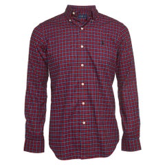 Ralph Lauren Red Plaid Cotton Button Down Collar Shirt S