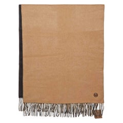 Burberry Black/Camel Brown Brushed Cashmere Reversible Scarf