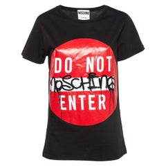 Camiseta de algodón con estampado Moschino Couture Do Not Enter XS
