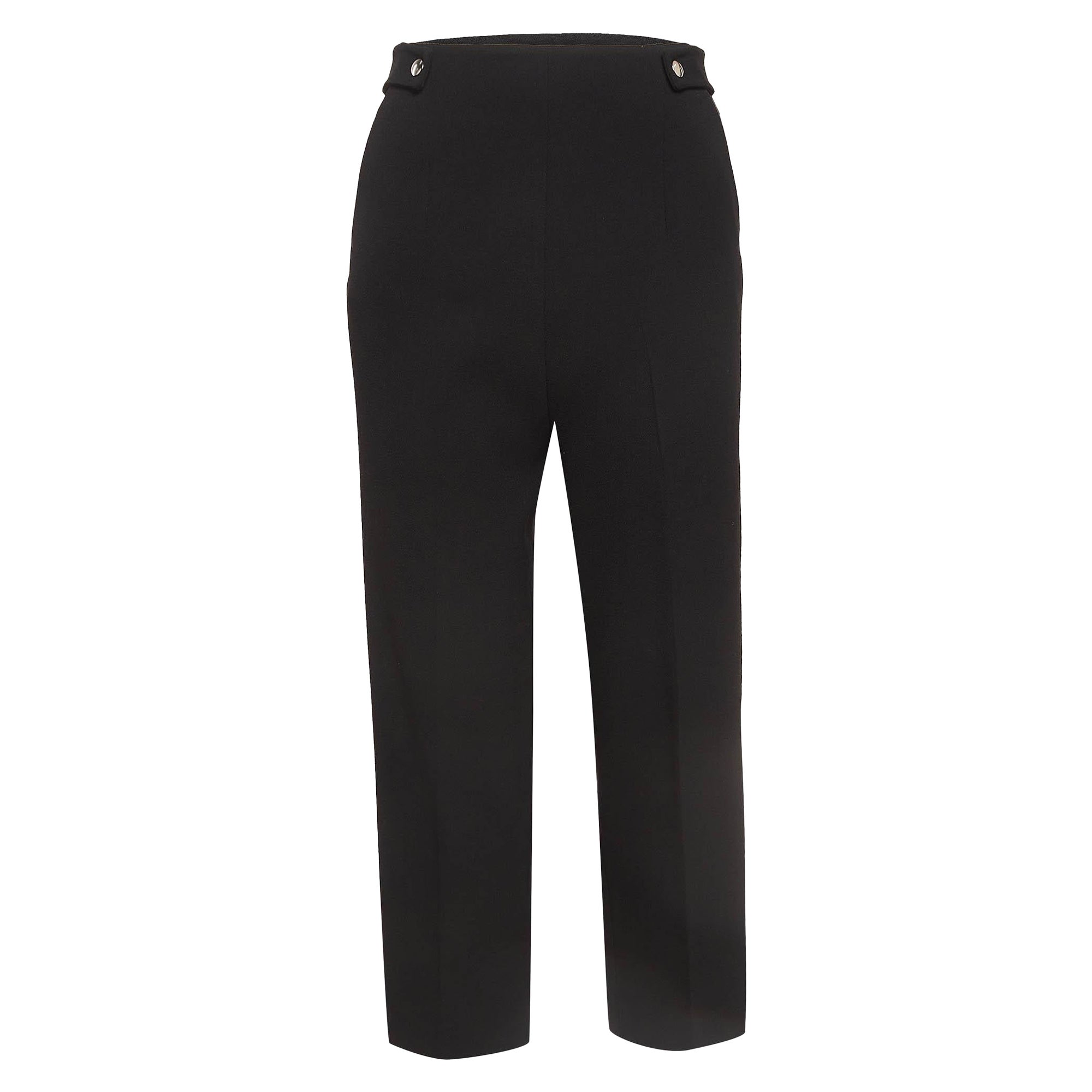 Maje Black Stretch Crepe High Rise Trousers S